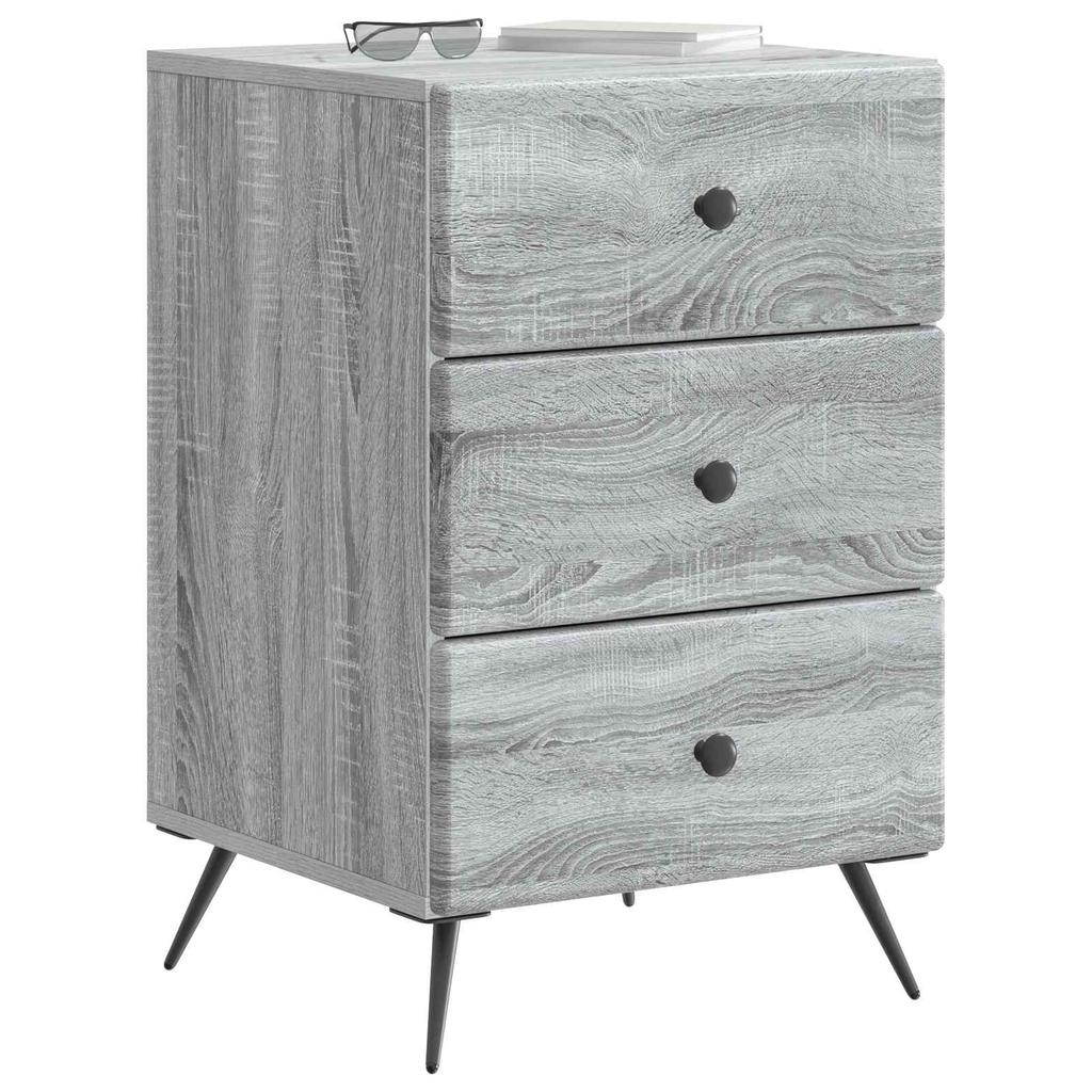 Nightstand Gray Sonoma 43 x 41 x 66.5 cm Particleboard