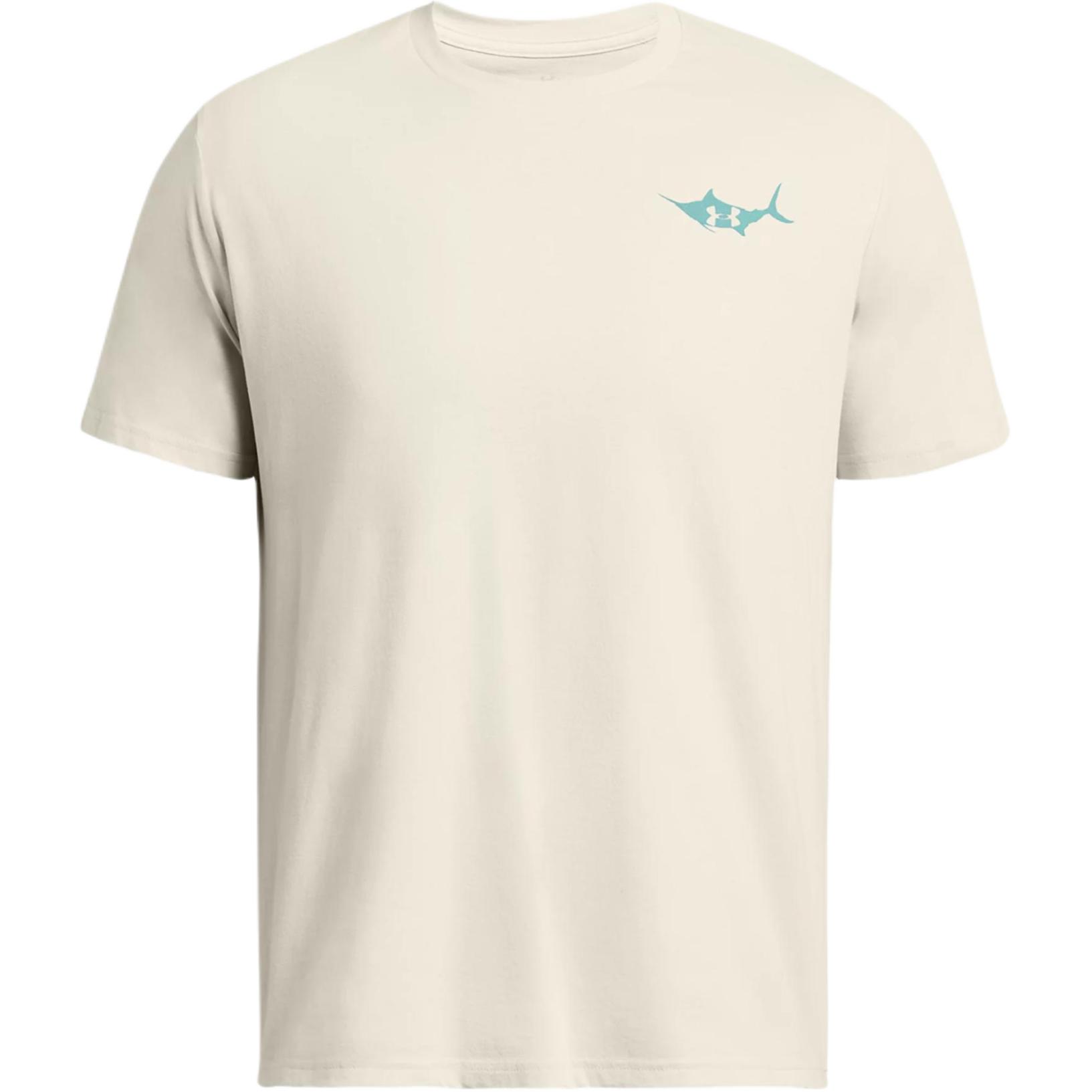 

Under Armour UA Marlin Футболка с принтом, с коротким рукавом и круглым вырезом, мужская, топы, молочно-белый 1382907-273 S