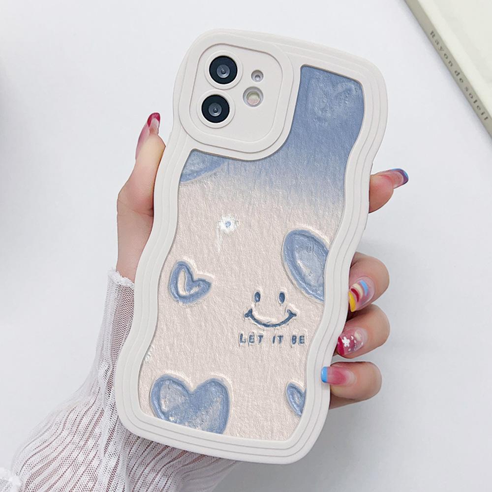 Mobile Phone Cases for iPhone 11 13 XR 15 Pro Max 12 14 Pro Max Case iPhone 16 7 Plus 8 Plus XS Max Big Wave Solid Color Cartoon Anti-drop Waterproof