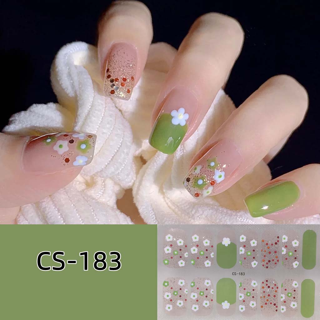 CS Waterproof and No-bake Gel Nail Polish Film All Stick Japanese and Korean Wind Spring and Summer Nail Wrap Paper Nail Wrap Paper