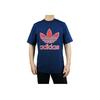Adidas Originals Trefoil Letter Logo Print Crew Neck Stretch Short Sleeve T-Shirt Men Tops Dark-Blue EC3681