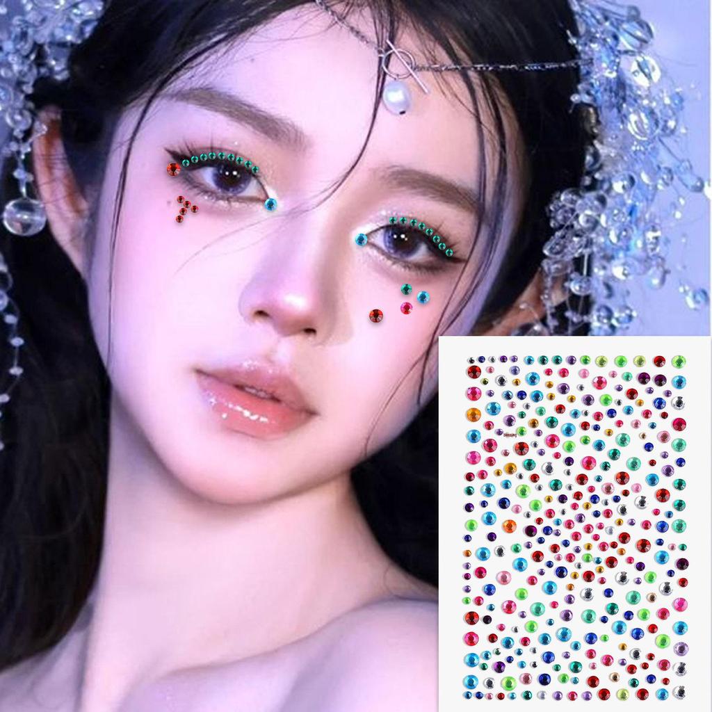 Sternenförmige Selbstklebende Acryl-Diamant-Aufkleber: Mehrere Größen für DIY-Gesichts-Make-up & Nägel