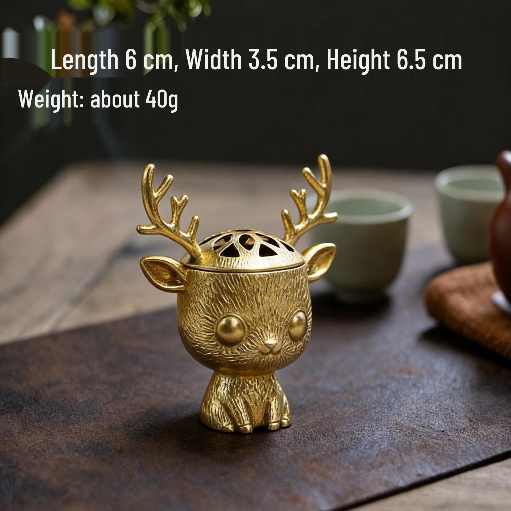 Auspicious Sika Deer Sandalwood Incense Burner Indoor Ornament