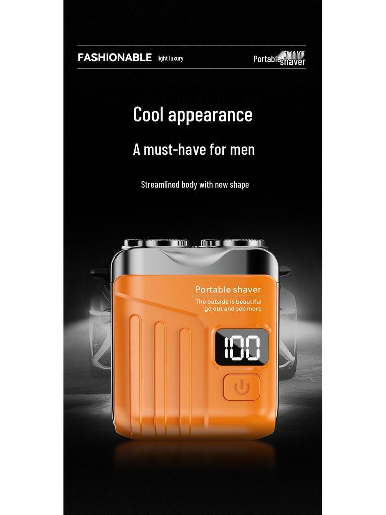 MINI Electric Portable Shaver: USB Rechargeable Double Blade for Car & Home