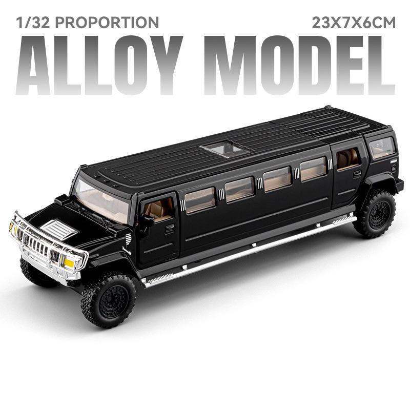 NEW 1/32 Hummer H2 Limousine Alloy Model Car Toy Diecasts Metal Casting Sound and Light Car Toys for Children Vehicle