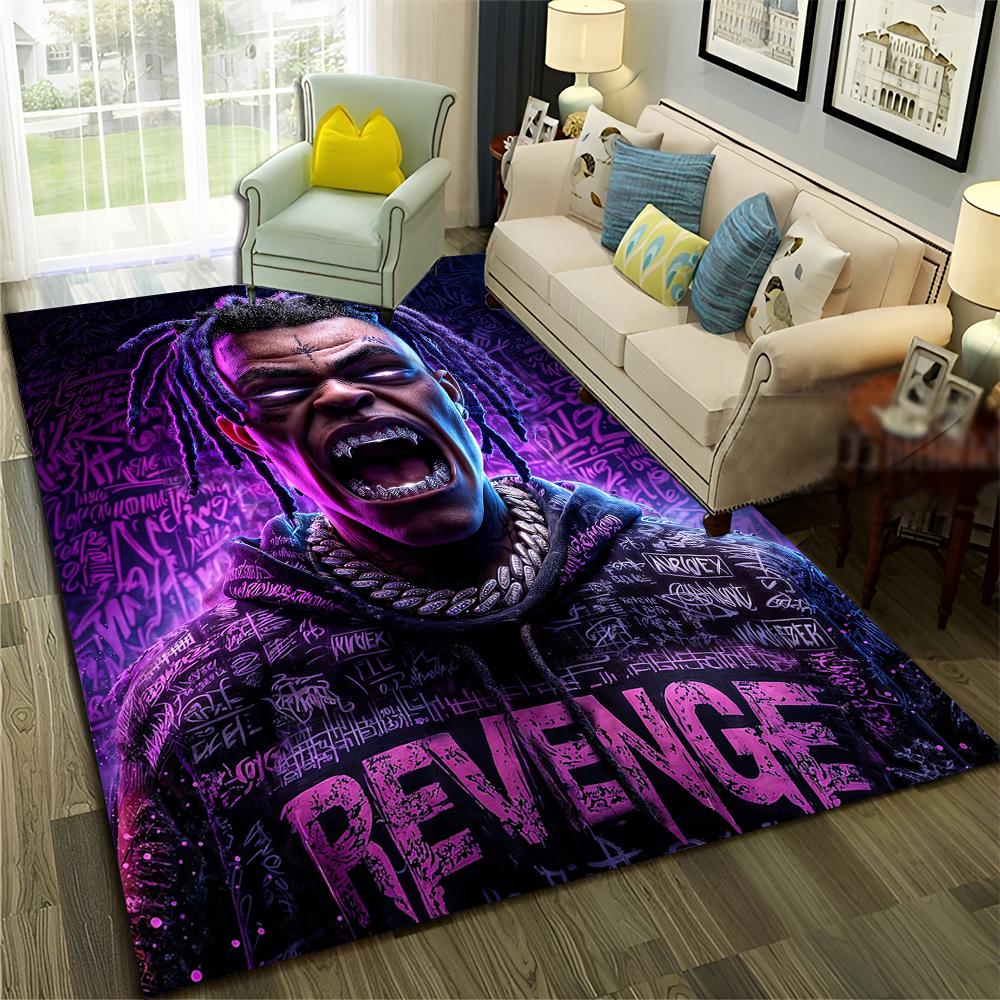 New Legend Rappers Star Art Cartoon Hip Hop Rug for Bedroom Living Room Sofa Home Doormat Decor,Kid Play Non-slip Floor Mat