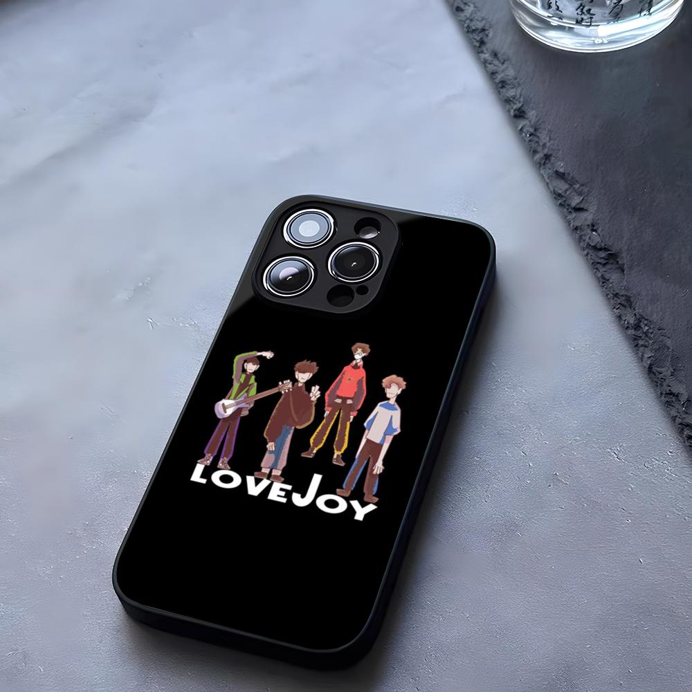 Cartoon Lovejoy Band Phone Case Tempered Glass For IPhone 17 13 14 16 12 15 11 Pro Max Plus Mini X XR SE2020 Coque