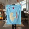 Süße Squirtle-Print Flanelldecke, Hohe Qualität, Bequem für alle Jahreszeiten, Heimdekoration, Wärme und Komfort