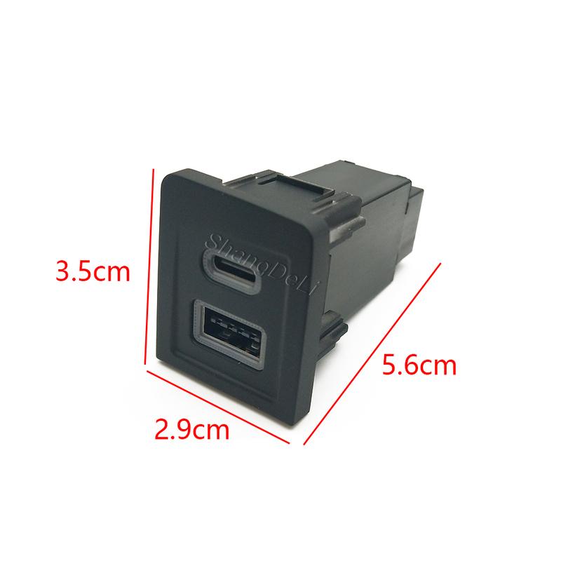 Car Charger Phone Charge USB Port Charger PD QC3.0 Car Charger Outlet Adapter Fit For Volkswagen Multivan T5 2003-2009