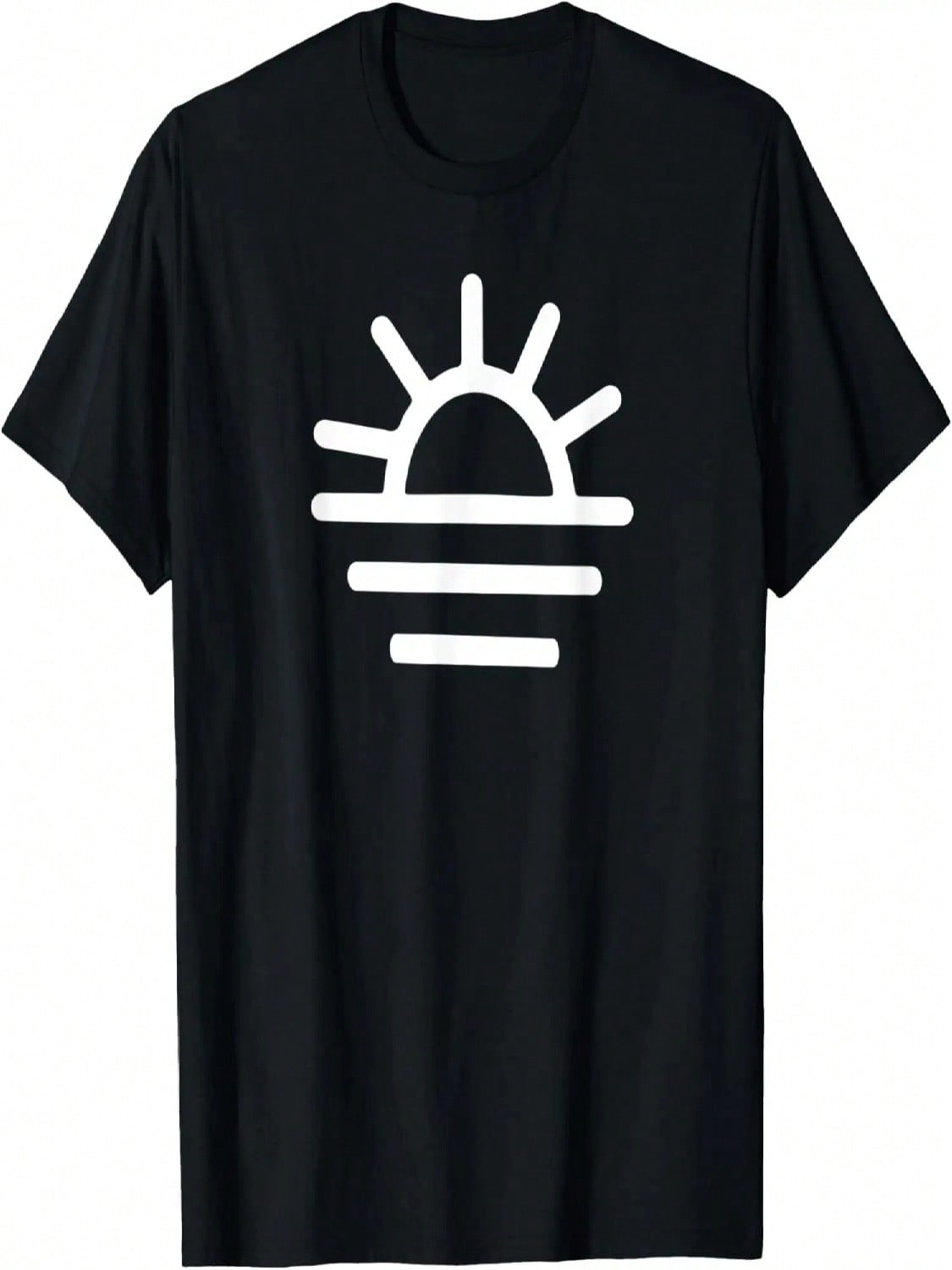 Sun Rising Over Water Simple Minimalist Sun Graphic T-Shirt S разноцветный