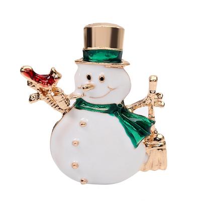 Christmas New Year Snowman Brooch Corsage Gifts Banquet Pins Decorations Badge MAR