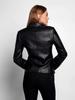 Stylish Women Classic Black Blazer Button Party Real Genuine Lambskin Handmade Leather