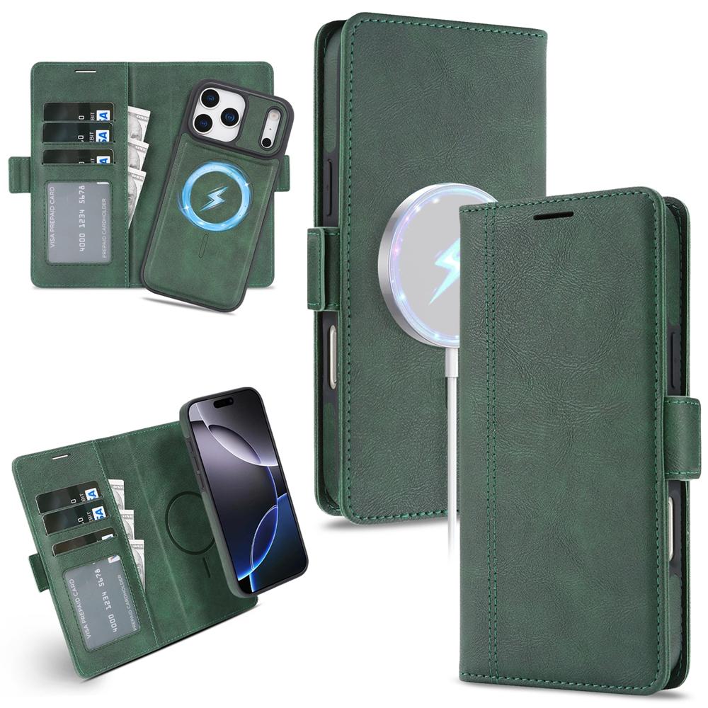 2 in 1 Magnetic Wallet Case for IPhone 18 17Air 17 Promax 16 Pro Max 15 Plus 14 13 12 Wireless Charging Phone Cover Cards Slot