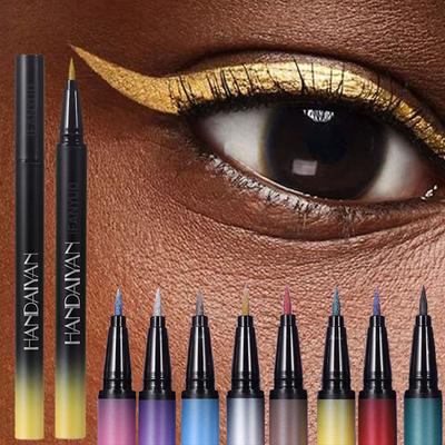 Shiny Eye Liner Eyeshadow Waterproof Quick-dry Silver Gold Metellic Pearlescent Liquid Eyeliner Brighten Eye Makeup