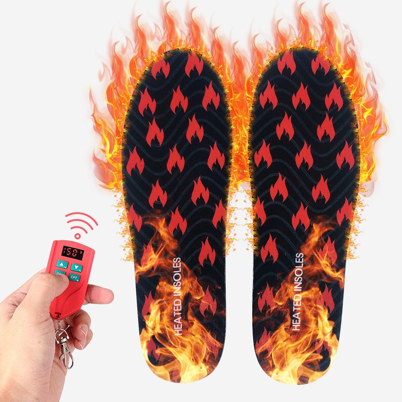 

Водонепроницаемые стельки с подогревом, аккумуляторная батарея емкостью 2000 мАч со светодиодным дистанционным управлением, термогрелка для ног для мужчин и женщин, зимние виды спорта на открытом воздухе EU 43-46 чёрный