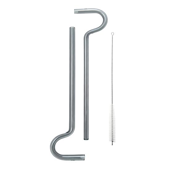 2Pcs Glass Drinking Straws with Anti-Wrinkle Glass Straws Cleaning Brush Reusable Curved Design Protects Lips Eco-Friendly