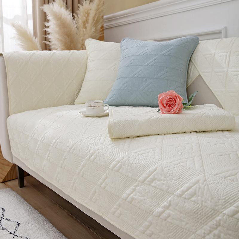 

Простая однотонная диванная подушка для четырех сезонов, нескользящая подушка из чистого хлопка, современный универсальный тканевый зимний чехол для дивана 70*70