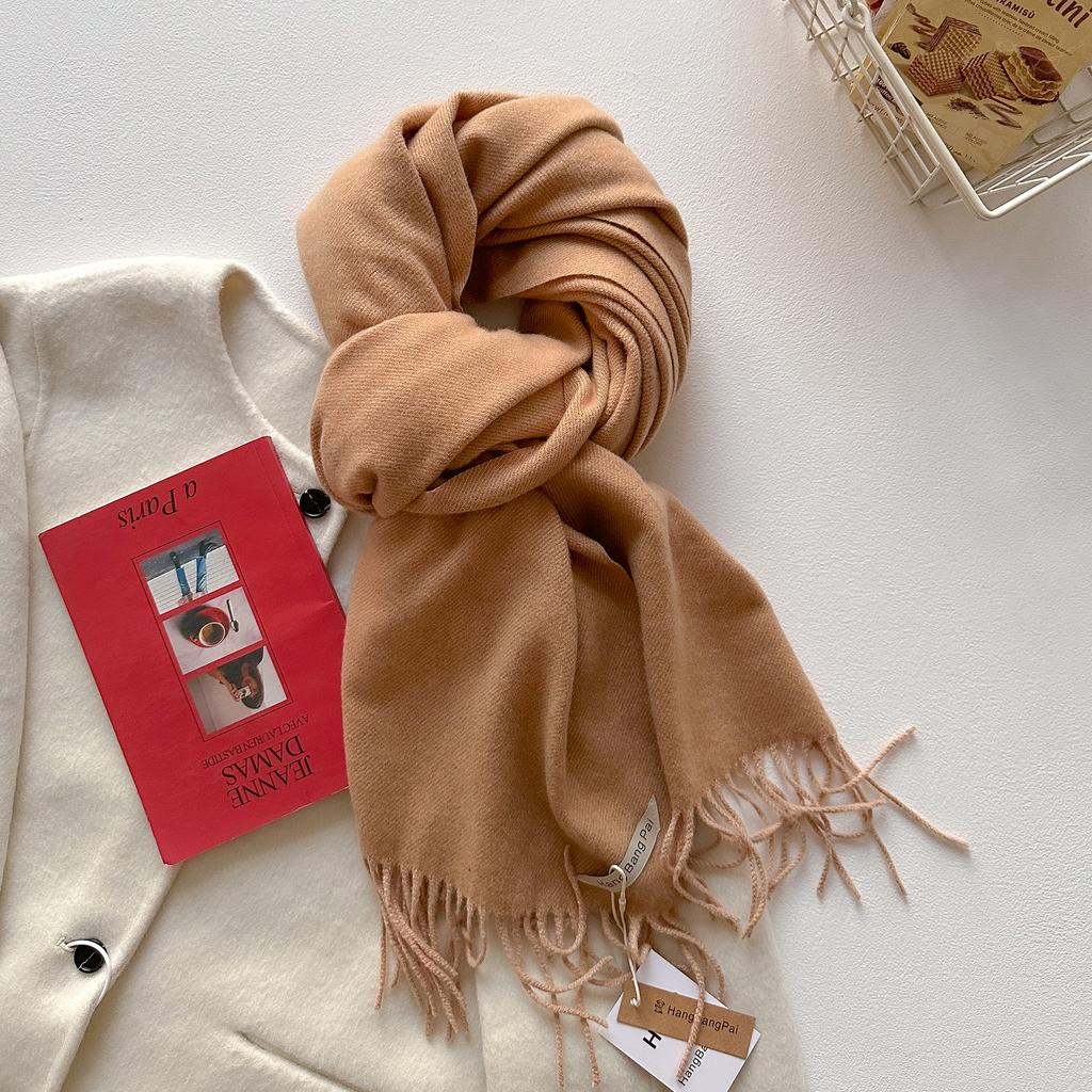 Winter Scarf For Women Cashmere Warm Solid Pashmina Blanket Wraps Female Thick Soft Bufanda Big Tassel Shawl Long Poncho Echarpe