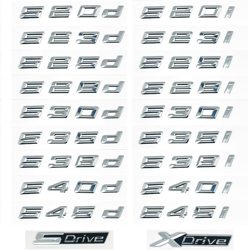 Para BMW 5 Series E39 E60 E61 F10 F11 G30 520d 523d 525i 528i 530e 535i 540e estilo de coche maletero letra emblema tapa trasera