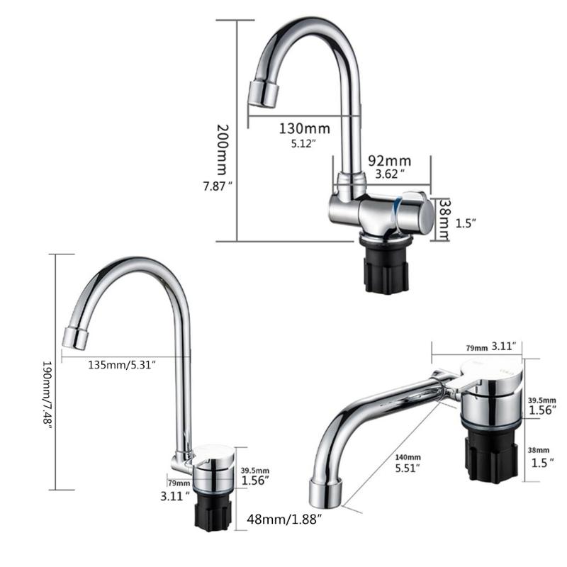 1Piece Faucet High-end Folding Faucet Water Tap 360 Degree Cold Hot Water Faucet for Marine Boat Yacht