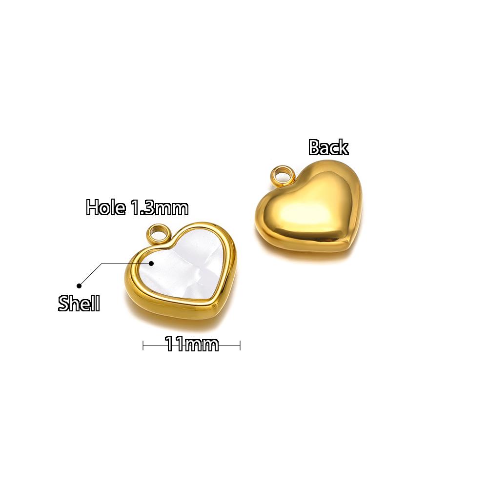 5pcs Stainless Steel Heart Shell Charms Fish Tail Earring Pendant DIY Women Jewelry Making Supplies Wholesale Necklace Findings
