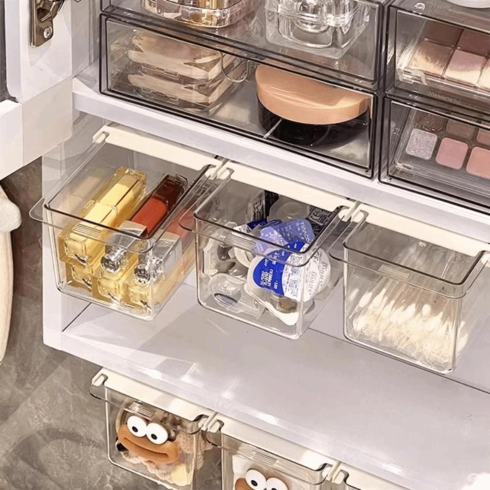 Pull-Out Drawer Style Storage Box PP Makeup Cotton Organizer New Storage Shelf Desktop Storage