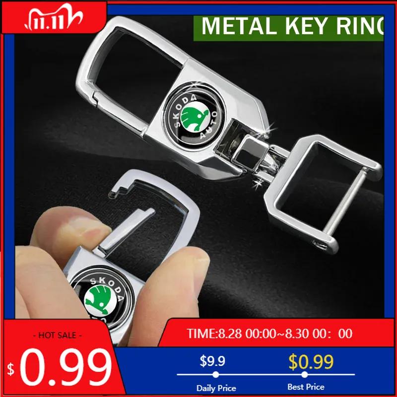 Car Sticker 1pcs Metal Decoration Keychain Holder Car Keychain Accessories for Skodas Octavia A5 A7 Kodiaq Fabia Rapid Superb 2