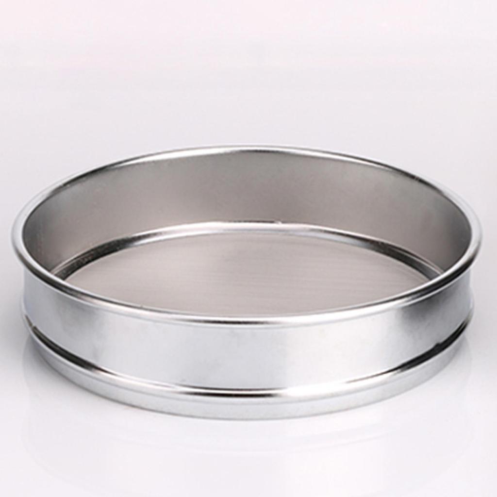 Stainless steel flour sieve, testing sieve, fine mesh sieve, round flour sieve