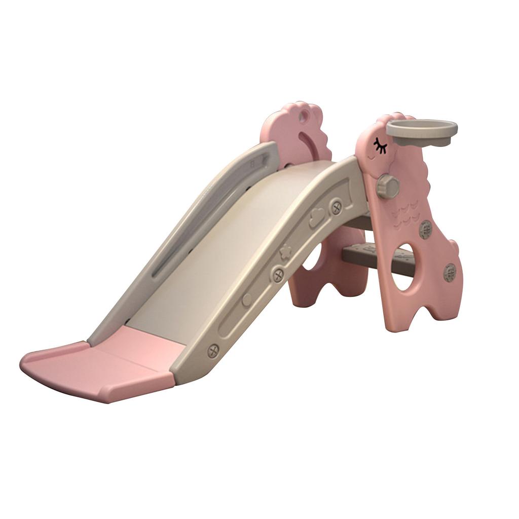 Indoor Toddler Slide with Basket Stable Foldable Multifunction Indoor Kids Slide Playground With Small Basketball for Home