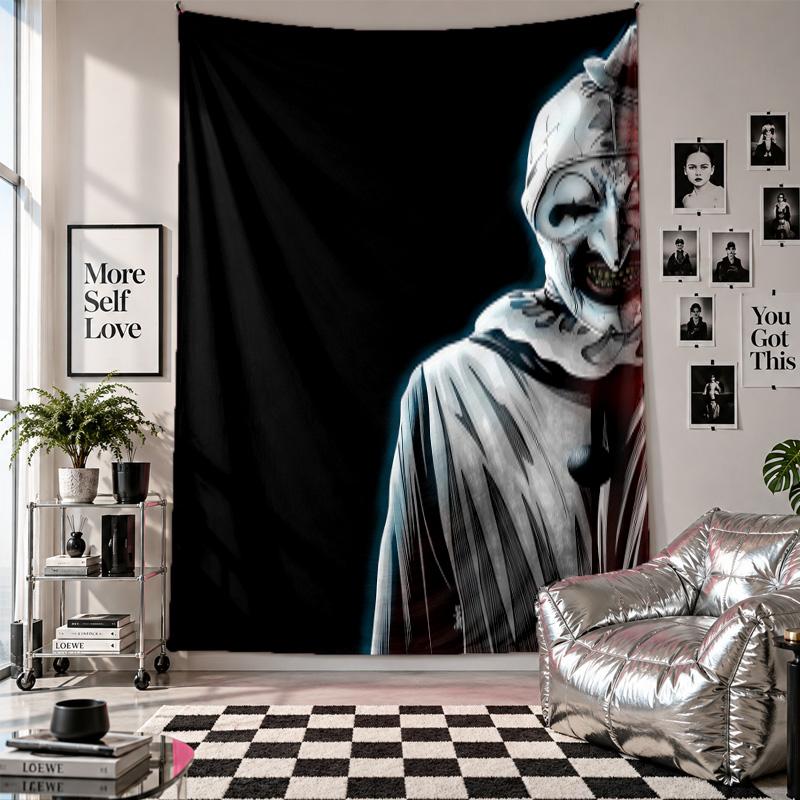 WandteppichTerrifier Art the Clown Kunst Hängendes Tuch Dekorative Hintergrundabdeckung für die Raumdekoration