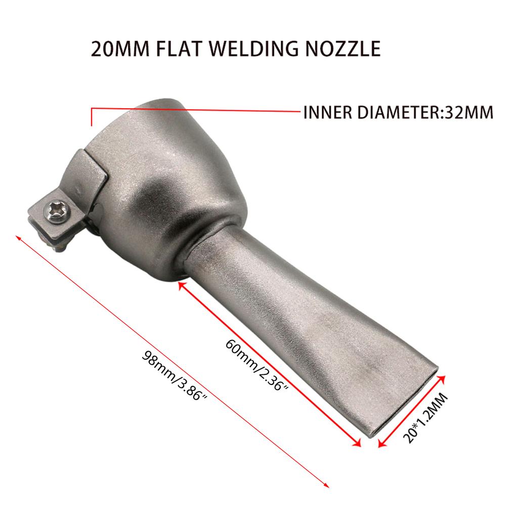 Durable Hot Air Gun Nozzle Tubular Flat Welding Nozzle Heat Gun Tips for 1600W Plastic Welder Tuyere Accessories