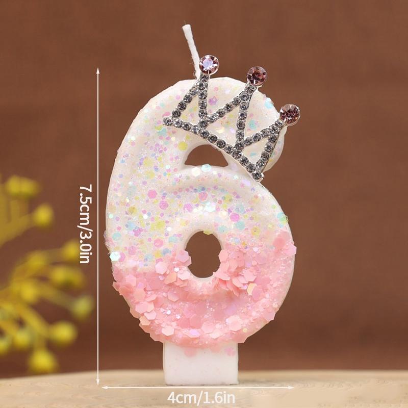 Birthday Number 0-9 Candles Crown Number Candles Happy Birthday Cake Decorated Baby Shower Insert Decor Festival Supplies