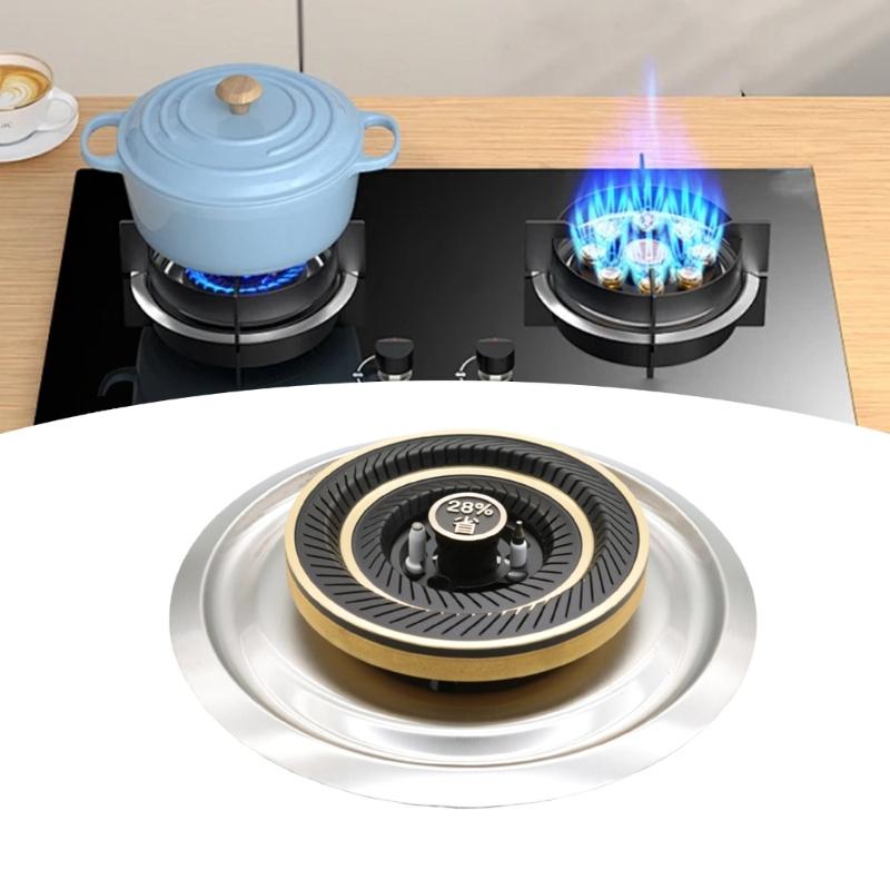 4Pieces Set Kitchen Appliance Part Embedded Stove Diffusers High Foot Burners Core Copper Texture for High Leg Stove