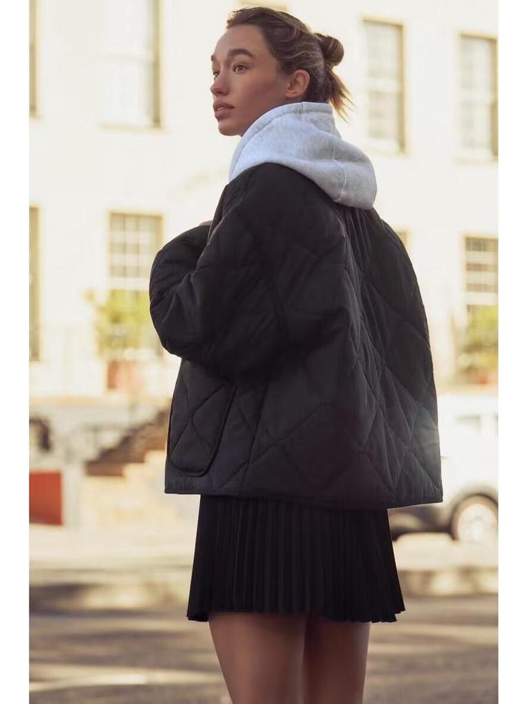 2025 European & American Style Casual Round Neck Cotton Jacket