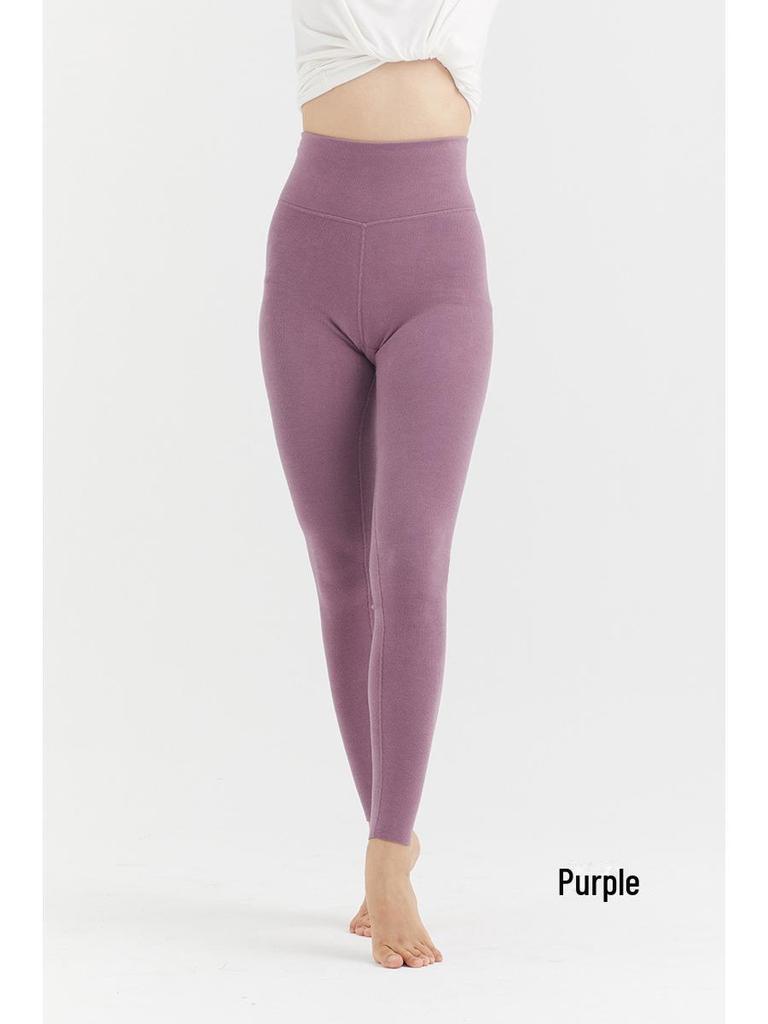 Women's Slim High-Waist German Velvet Warm Pants - Double-Sanded, Body-Heating, 320G for Autumn and Winter