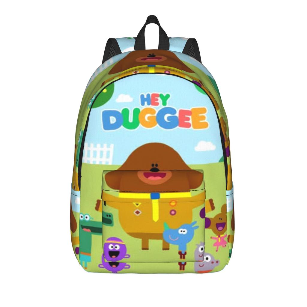 Duggees Cartoon Backpack for Men Women Casual High School Work Daypack College Canvas Bags Gift