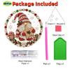 2D Flat Christmas Gnome Pearl Diamond Painting Hanging Ornament, 3D Mixed‑Sized Pearl Beads Craft Acrylic Hanging Kits, 9.72Inch/7.87Inch Two Sizes