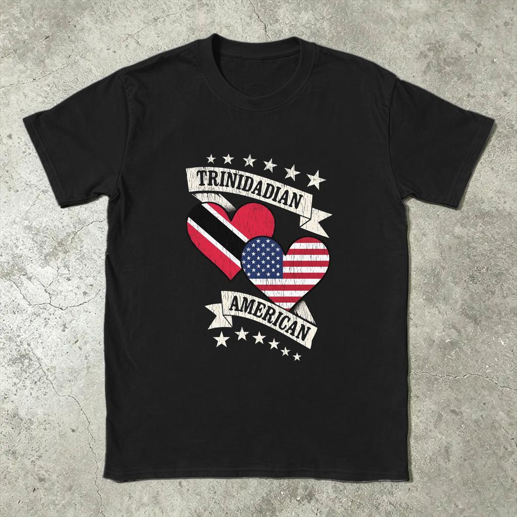 Casual T-Shirt Summer Trinidad And Tobago Flag Country Map Hip Hop T-Shirts  Cotton Tshirt for Men Aesthetic Top Tees