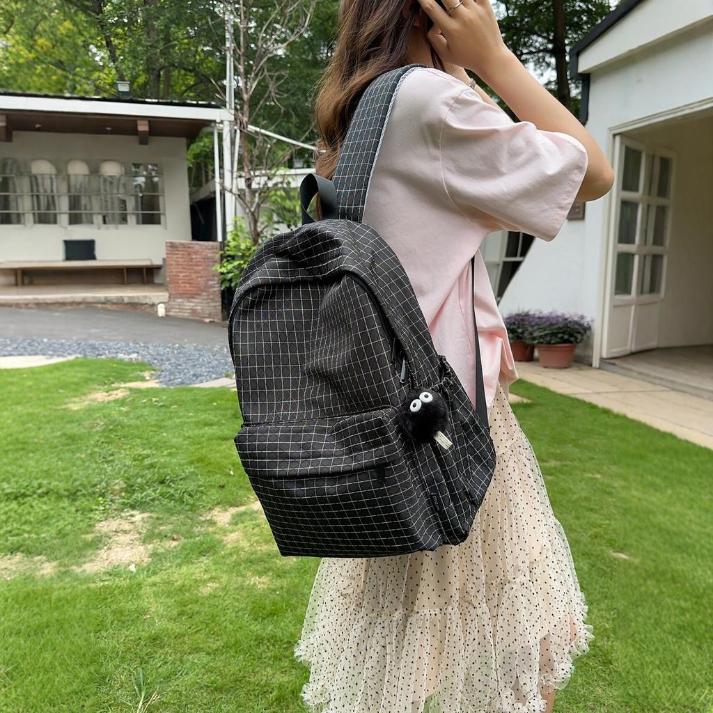 Schoolbag Simple Fashion Backpack Couple Style Commuter Leisure Large Capacity Schoolbag Lightweight Trend Versatile Plaid Backpack