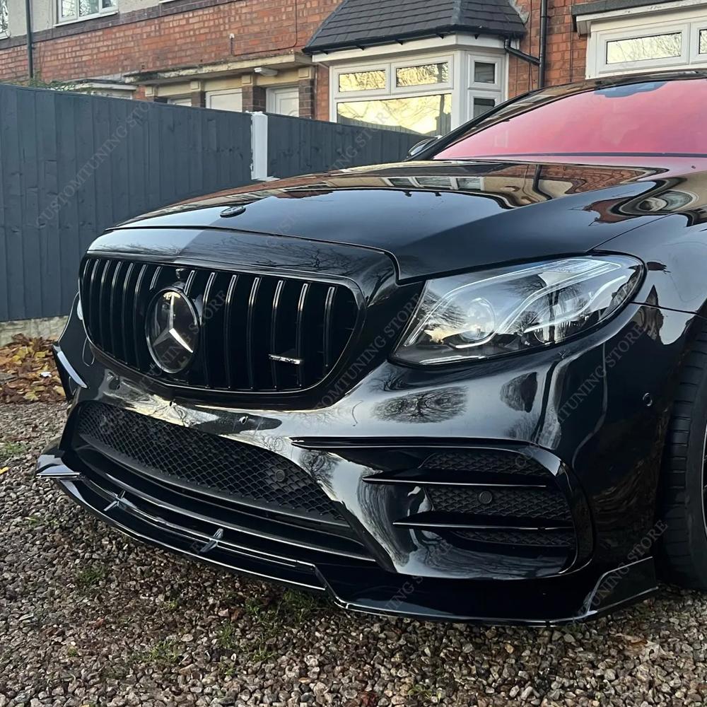 Spoiler Anteriore Lucido Lip Splitter Diffusore Per Mercedes W213 E LINEA AMG E300 E400 E450 E43 E53 Pre-facelift 2016-2019
