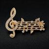 Music Note Large Brooches For Women Men Austrian Crystal Scarf Coat Clips Pins Icon Jewelry Party Dress Broche Decoration Gifts