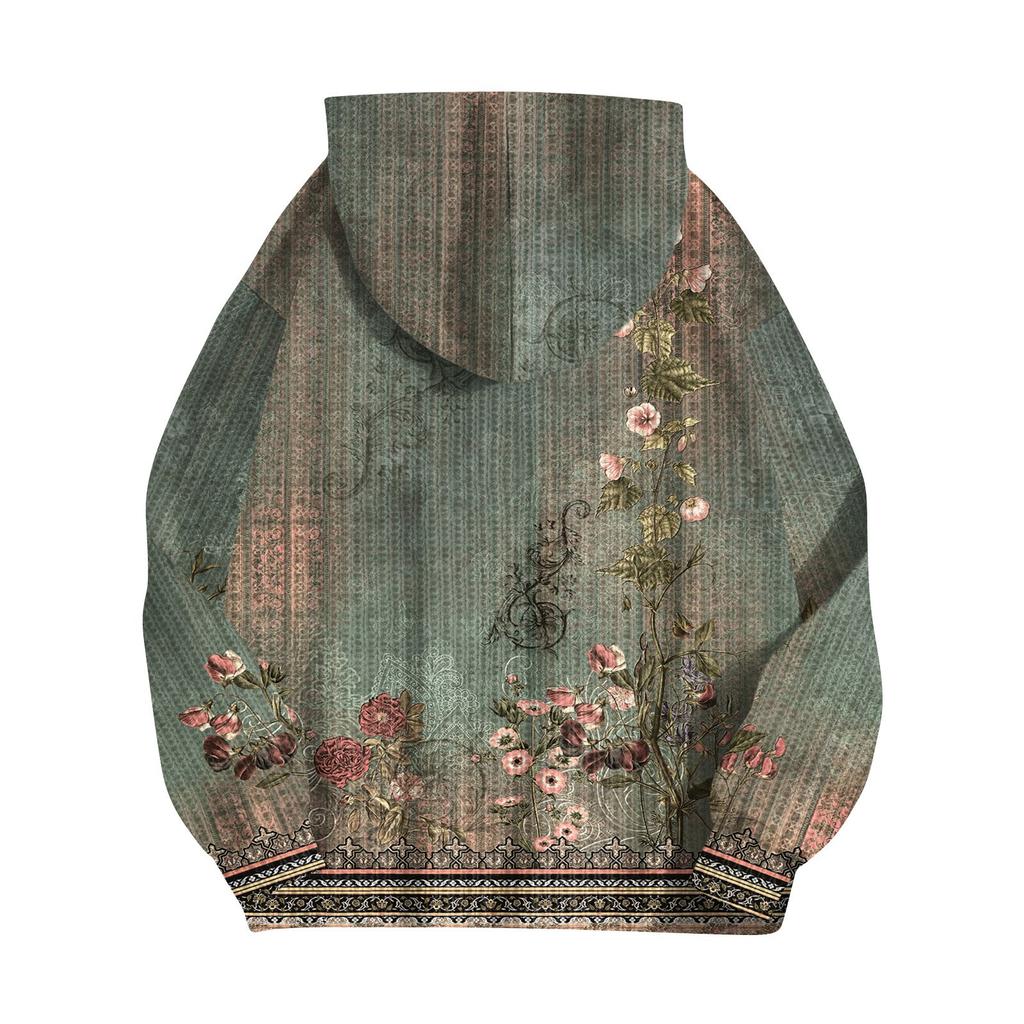 Women's Fashion Jacket Casual Printed Long-sleeved Hooded Cardigan Sweatshirts