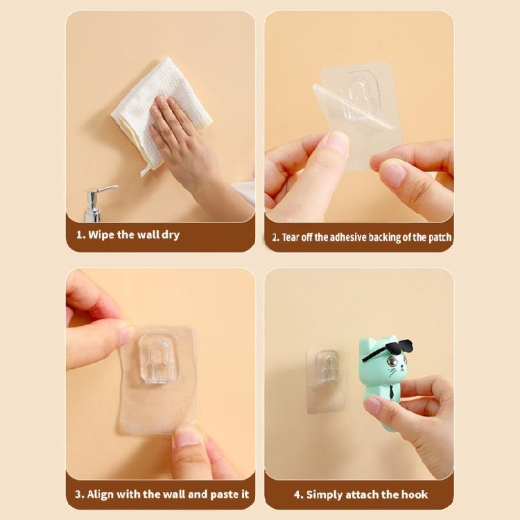 2 Stück Dekorative Robuste ABS Katzenkopfhaken für Elegante Wandmontierte Aufbewahrungslösung Mode Wohnaccessoire Täglicher Gebrauch