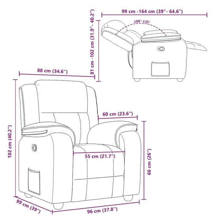 VidaXL Recliner Armchair Cloud Grey Fabric, Armchair, TV Recliner, Stroller, Recliner Armchair for People 4015709