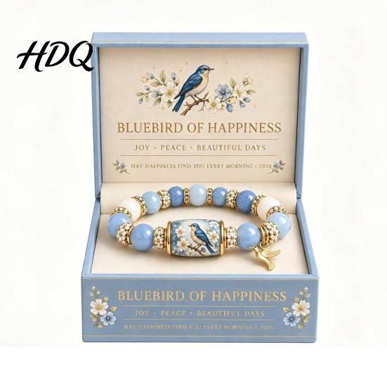 Love Beginnings Bracelet Bluebird Blessings Bracelet Inspirational Hummingbird Strength Beaded Green Casual Beads Cherry