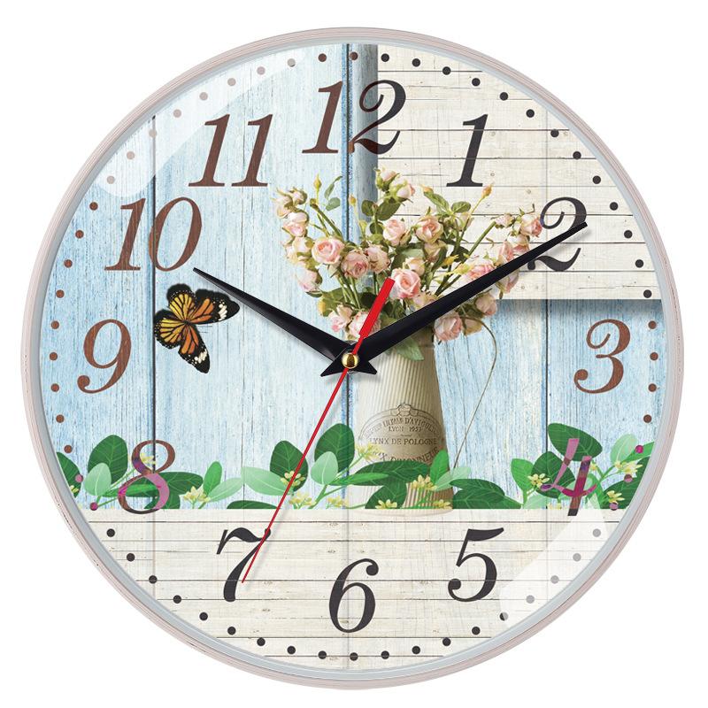 12 Inch 30cm Imitation Wood Grain Bamboo Grain Brushed Japanese Style Silent Clock Fashion Living Room Personalized Creative Wall Clock