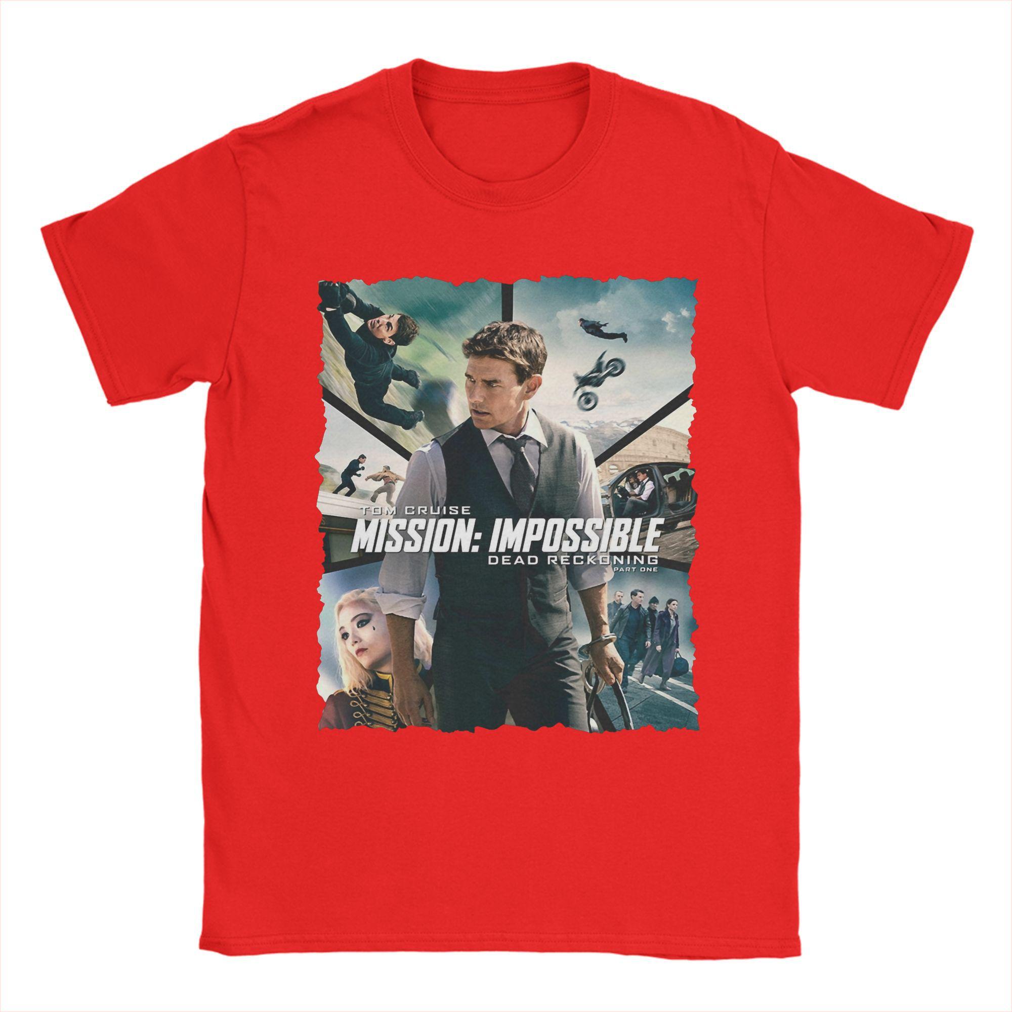 Мужские футболки Миссия Невыполнима Фильм Смешные Чистый Хлопок Футболка С Коротким Рукавом Том Круз Футболка С Круглым Вырезом Печать на Одежде S