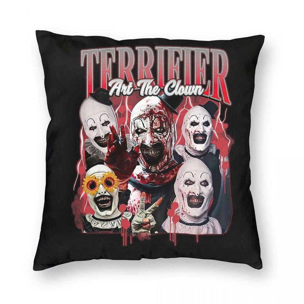 Terrifier Art The Clown Square Pillowcase Polyester Linen Velvet Creative Zip Throw Pillow Case Car Cushion Cover Wholesale