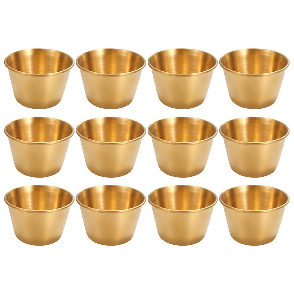 Versatile 12 Pcs 2.7 Oz Stainless Steel Sauce Cups For Dipping & Condiments 304 Stainless Steel Tortilla Sauce Cup 12pcs
