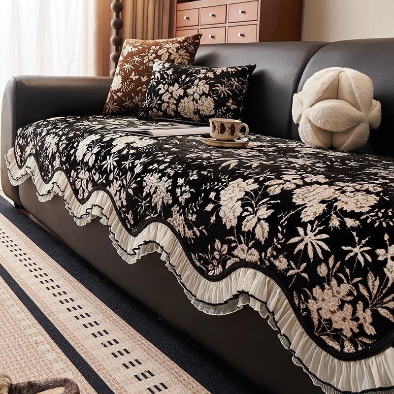 High quality sofa cover retro American sofa cushion four-season non-slip cushion premium seat cushion cover chenille